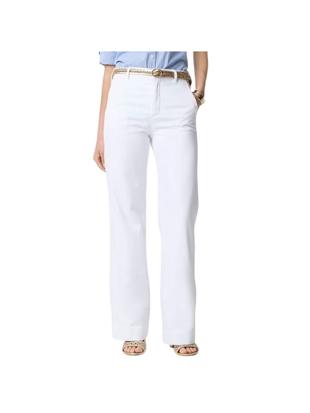 J Crew Jeans 27 Slim Wide Leg White